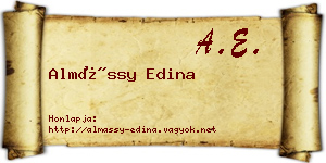 Almássy Edina névjegykártya