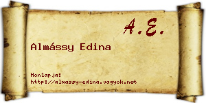 Almássy Edina névjegykártya